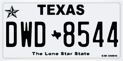 TX license plate DWD8544