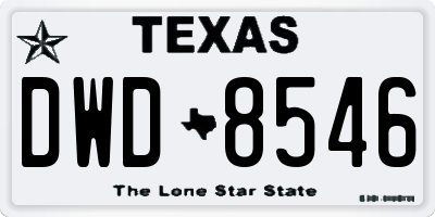 TX license plate DWD8546
