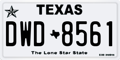 TX license plate DWD8561