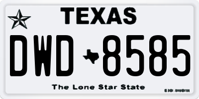 TX license plate DWD8585