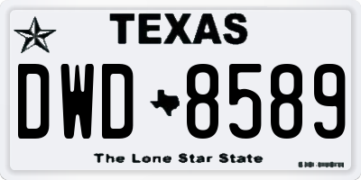 TX license plate DWD8589