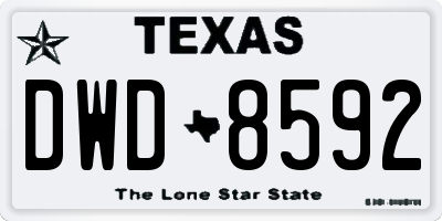 TX license plate DWD8592