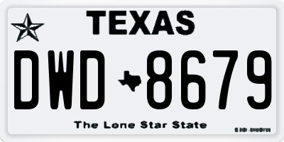 TX license plate DWD8679