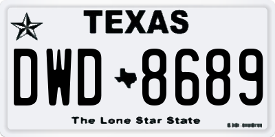 TX license plate DWD8689
