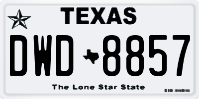 TX license plate DWD8857