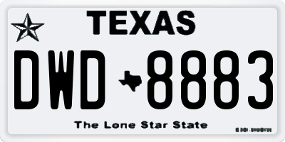 TX license plate DWD8883