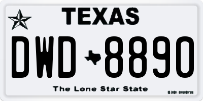 TX license plate DWD8890