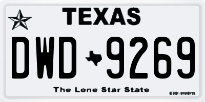 TX license plate DWD9269