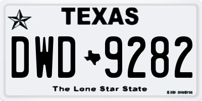 TX license plate DWD9282