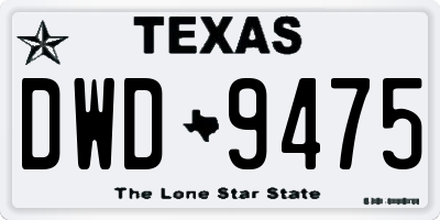 TX license plate DWD9475