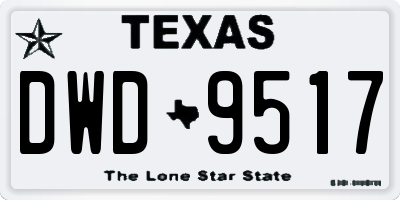 TX license plate DWD9517