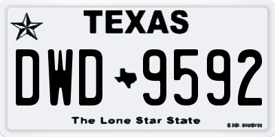 TX license plate DWD9592