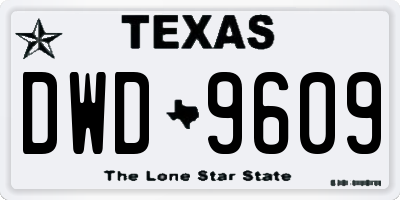 TX license plate DWD9609