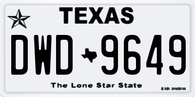 TX license plate DWD9649