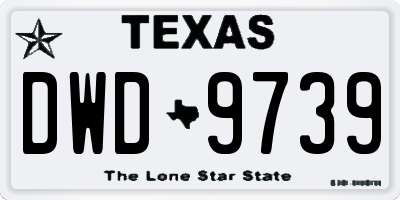 TX license plate DWD9739