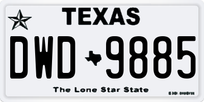 TX license plate DWD9885