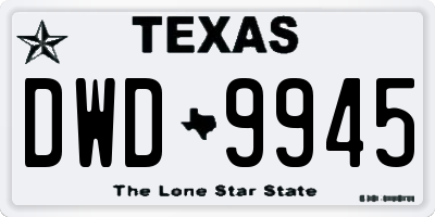 TX license plate DWD9945