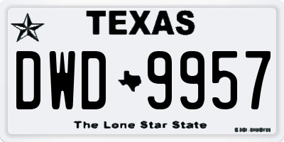 TX license plate DWD9957