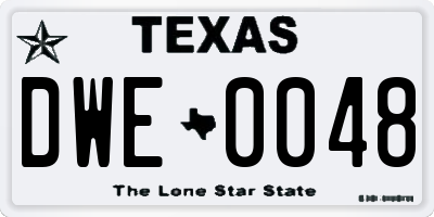 TX license plate DWE0048