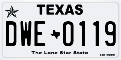 TX license plate DWE0119