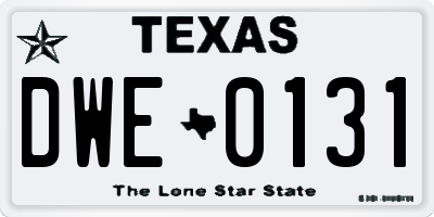 TX license plate DWE0131