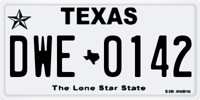 TX license plate DWE0142