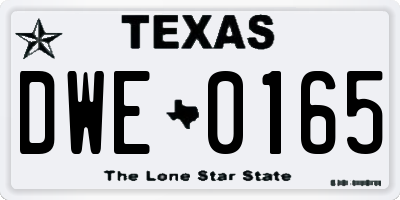 TX license plate DWE0165