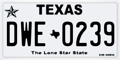 TX license plate DWE0239