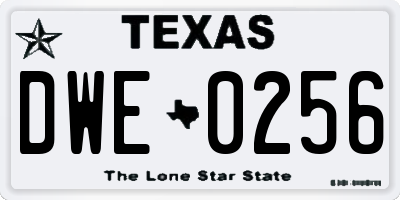 TX license plate DWE0256
