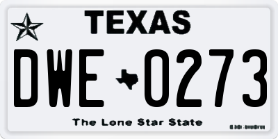TX license plate DWE0273