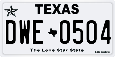 TX license plate DWE0504