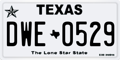 TX license plate DWE0529