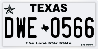 TX license plate DWE0566