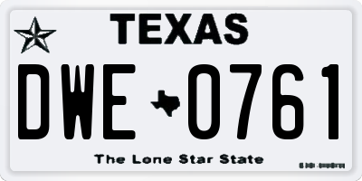 TX license plate DWE0761