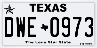 TX license plate DWE0973