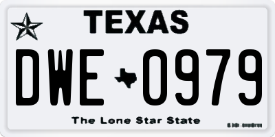 TX license plate DWE0979