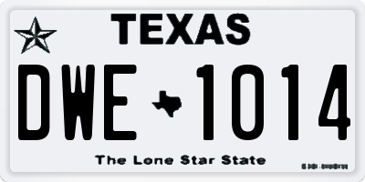 TX license plate DWE1014