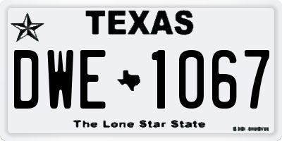 TX license plate DWE1067