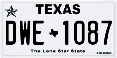 TX license plate DWE1087