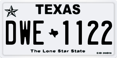 TX license plate DWE1122