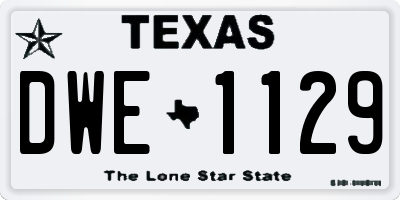 TX license plate DWE1129
