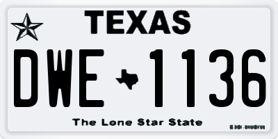 TX license plate DWE1136