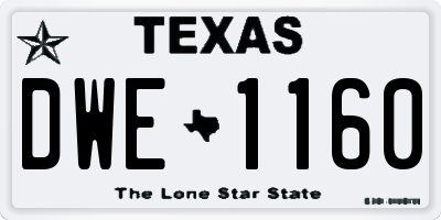 TX license plate DWE1160