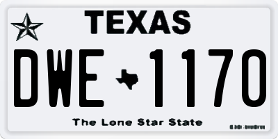 TX license plate DWE1170