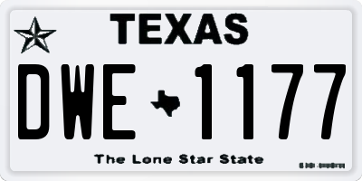 TX license plate DWE1177