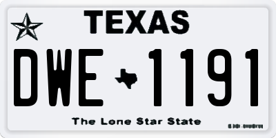 TX license plate DWE1191