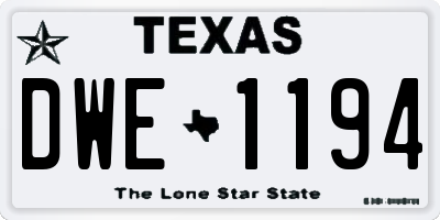 TX license plate DWE1194
