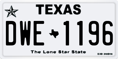 TX license plate DWE1196