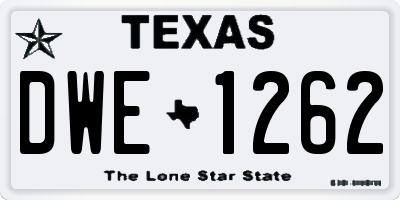TX license plate DWE1262