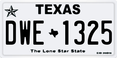 TX license plate DWE1325